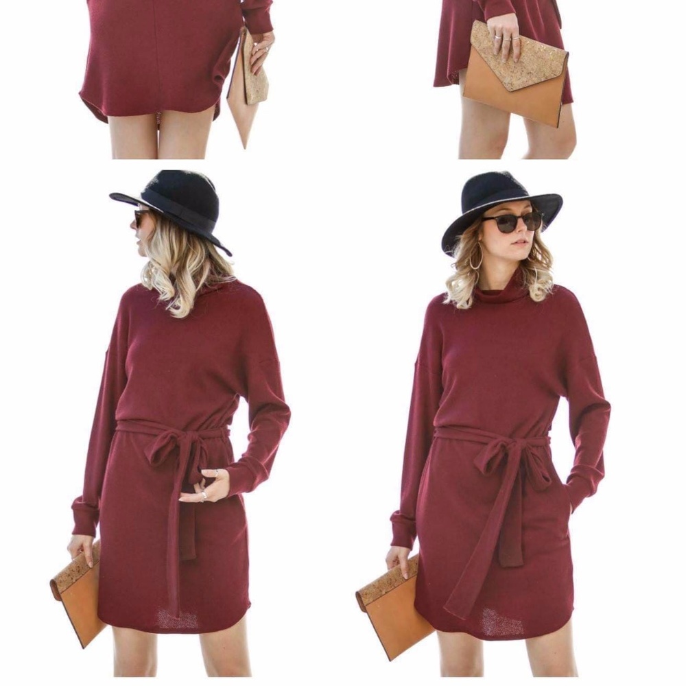 Belted Sweater Dress
